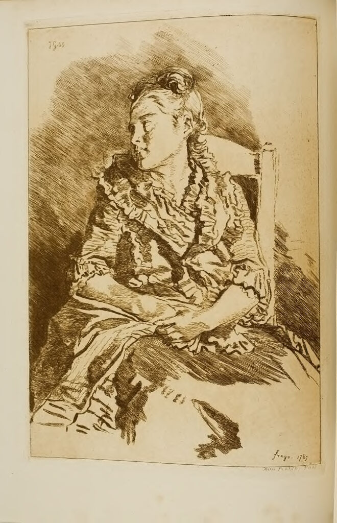 Young Woman Seated In A Chair, Seen From The Front