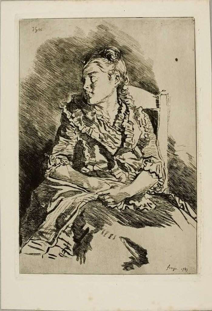 Young Woman Seated In A Chair, Seen From The Front