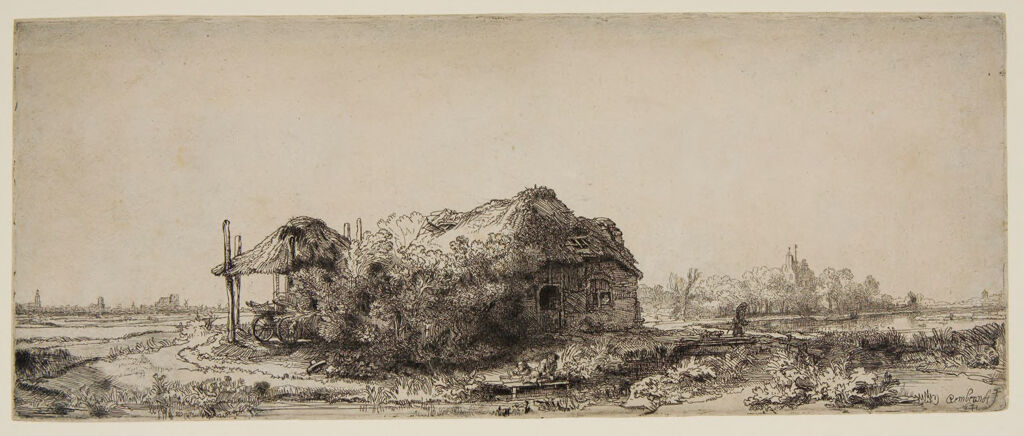 Landscape With Cottages And A Hay Barn: Oblong