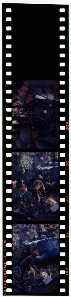 Untitled (Soldiers And Helicopter Delivering Supplies, Central Highlands Near Dak To, Vietnam)