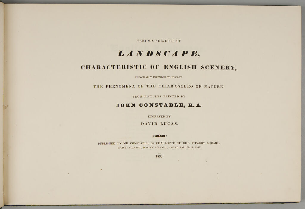 Various Subjects Of Landscape, Characteristic Of English Scenery, 1833
