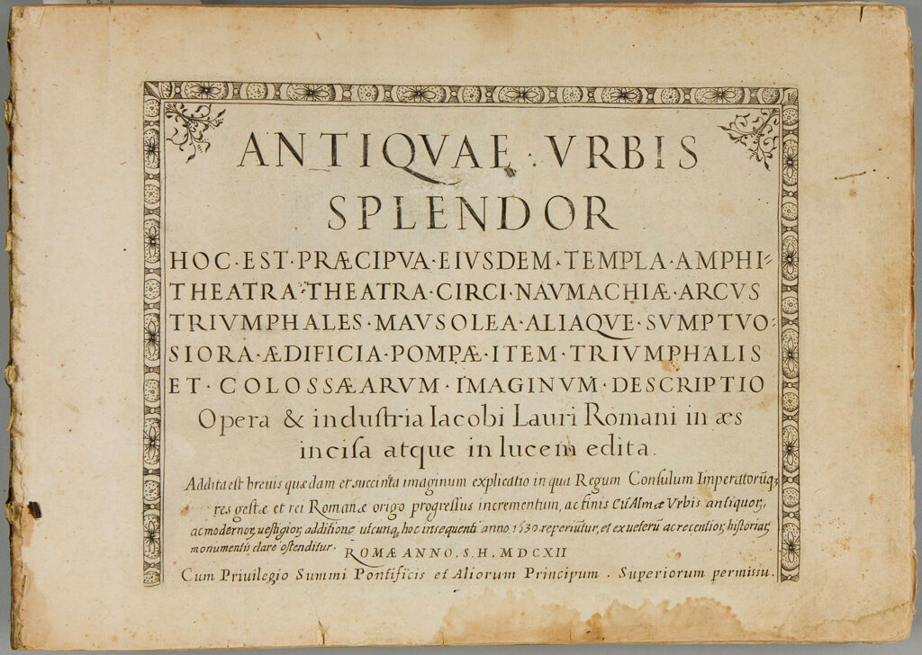 The Wonders Of Ancient Rome: Cover, Title Page, And Dedication