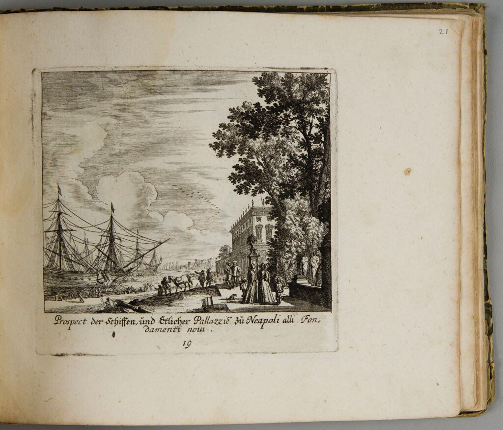 View Of Ships And Several Palaces Newly Built At Naples