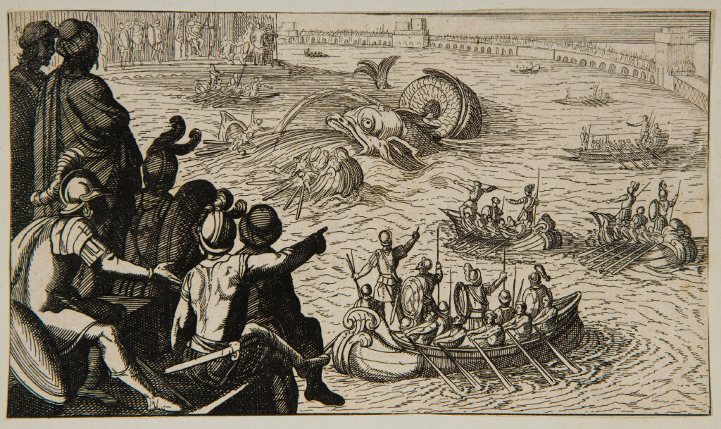 Seamen Battling A Sea Monster