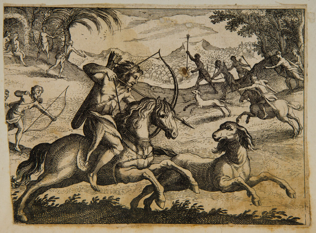 Primitive Hunters Chasing Hooved Dogs