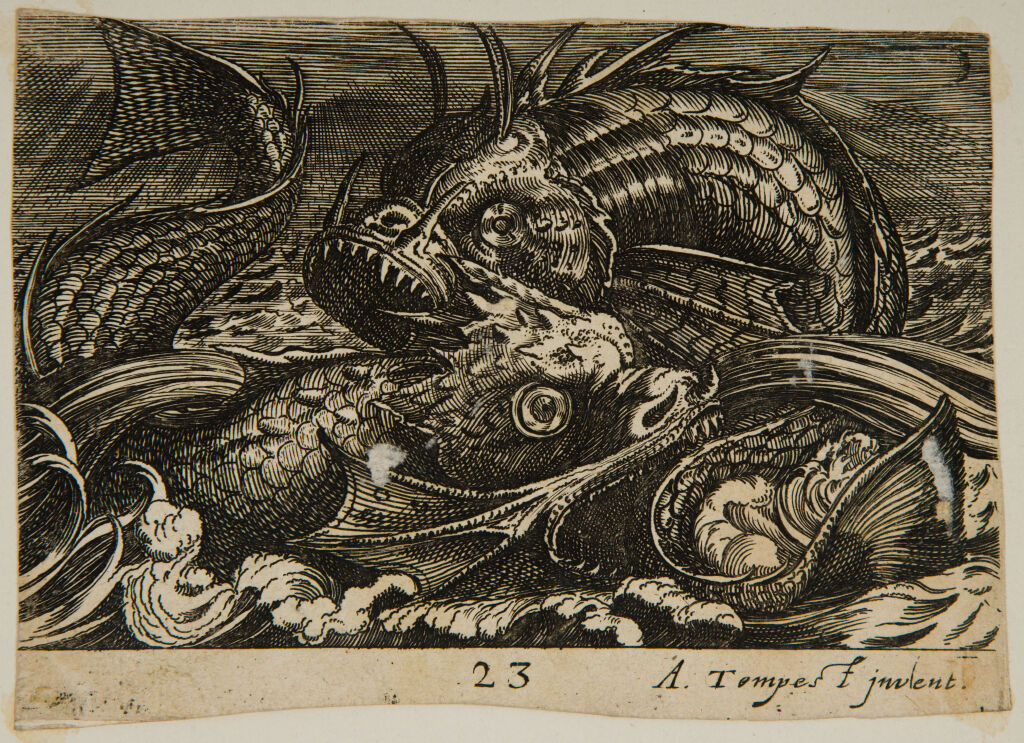 Two Monstrous Fish Fighting
