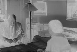 [Curt Valentin And Julia Feininger Looking At Watercolors]