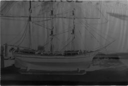 [Model Of Square-Rigger In Shop Window]