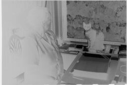 [Lyonel Feininger's Work Table With Cat On Sill]