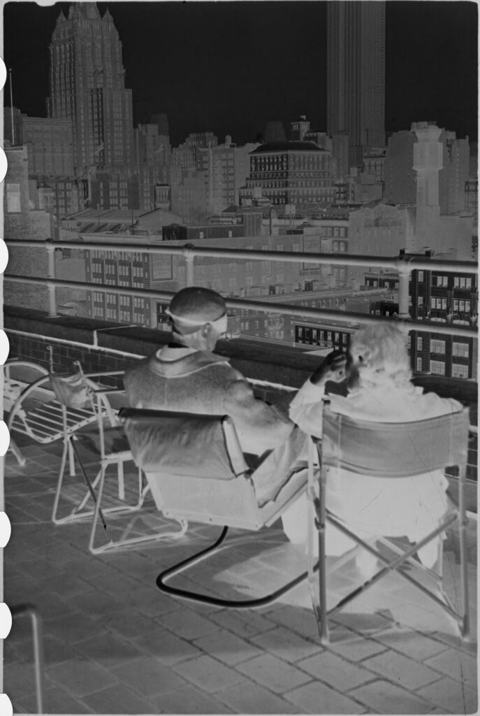 [Julia And Lyonel Feininger In Roof Garden, 16Th Floor, 235 E. 22Nd Street Apartment, New York, New York]