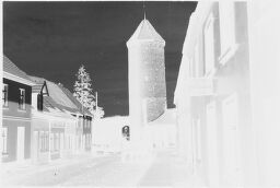 [Street Scene With Tower, Treptow, Baltic Coast]