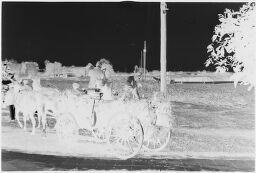 [Group On Decorated Horse Drawn Cart]