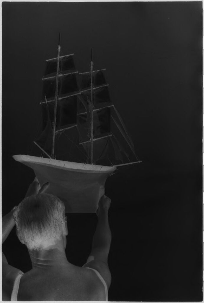 [Lyonel Feininger With Ship Model]
