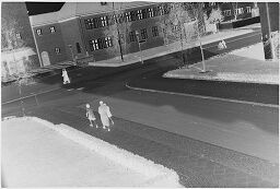 [View From Above Of People Walking On The Street, Siemensstadt]
