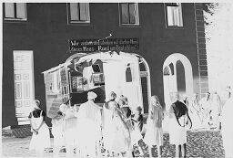 [Group Of Adults And Children Outside Of Building, Bernau]