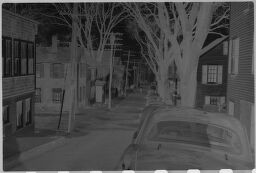 [Narrow Street With Cars Parked, New England]