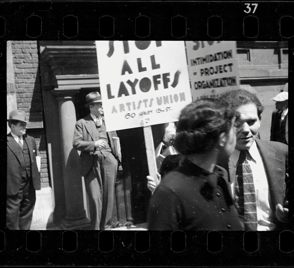 Untitled (Artist Union Demonstration, College Art Association Offices, 137 E 57Th Street, New York City, Against Work Regulations And Layoffs At The Lenox Hill Settlement House Artist Teaching Work-Relief Project 259)
