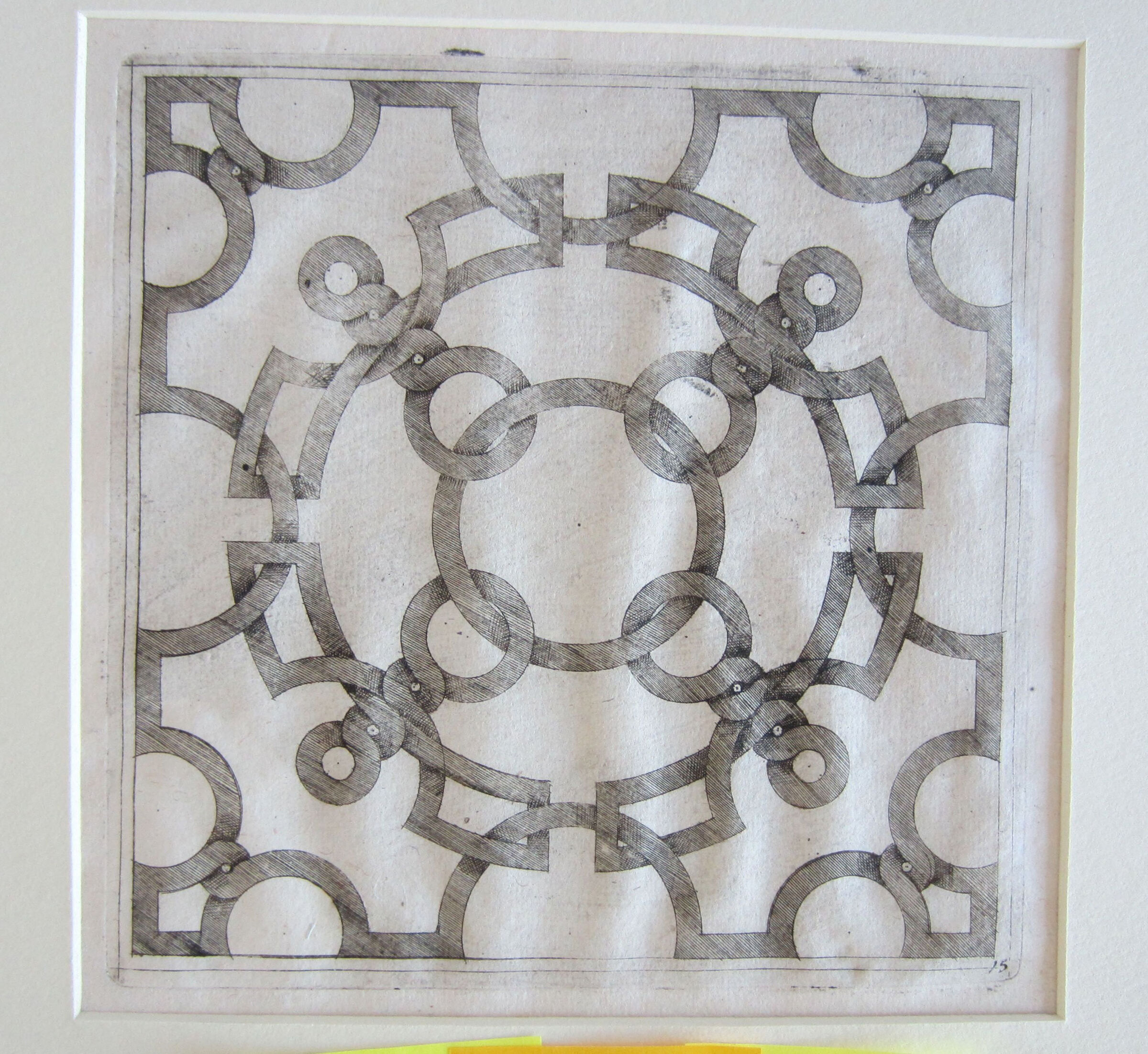 Interlace Centered By A Circle Linked To The Outer Circular Form By Four Circular Elements