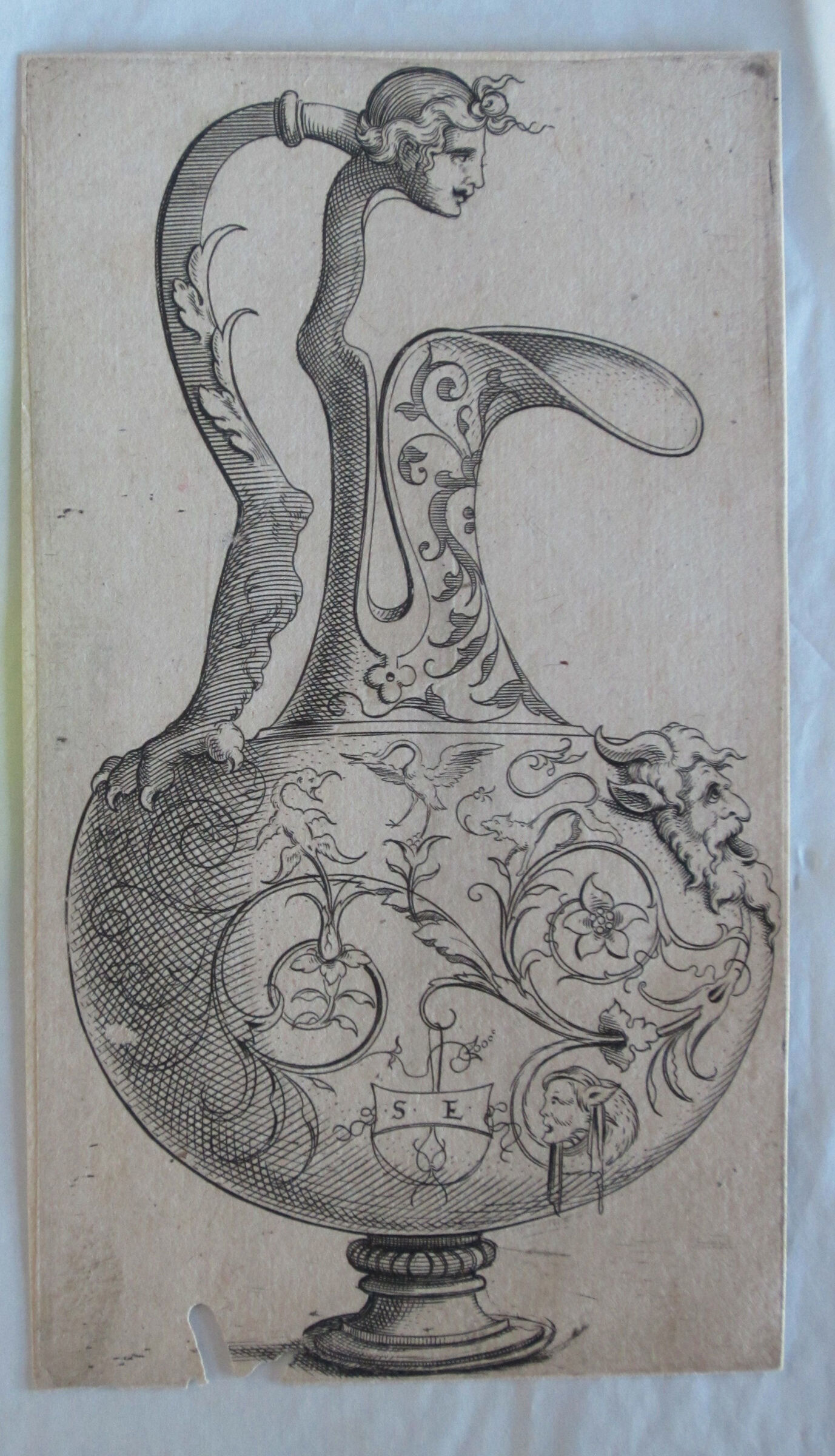 Ewer With Foliate Scrolls, The Head Of A Satyr, And A Tablet With The Initials S E