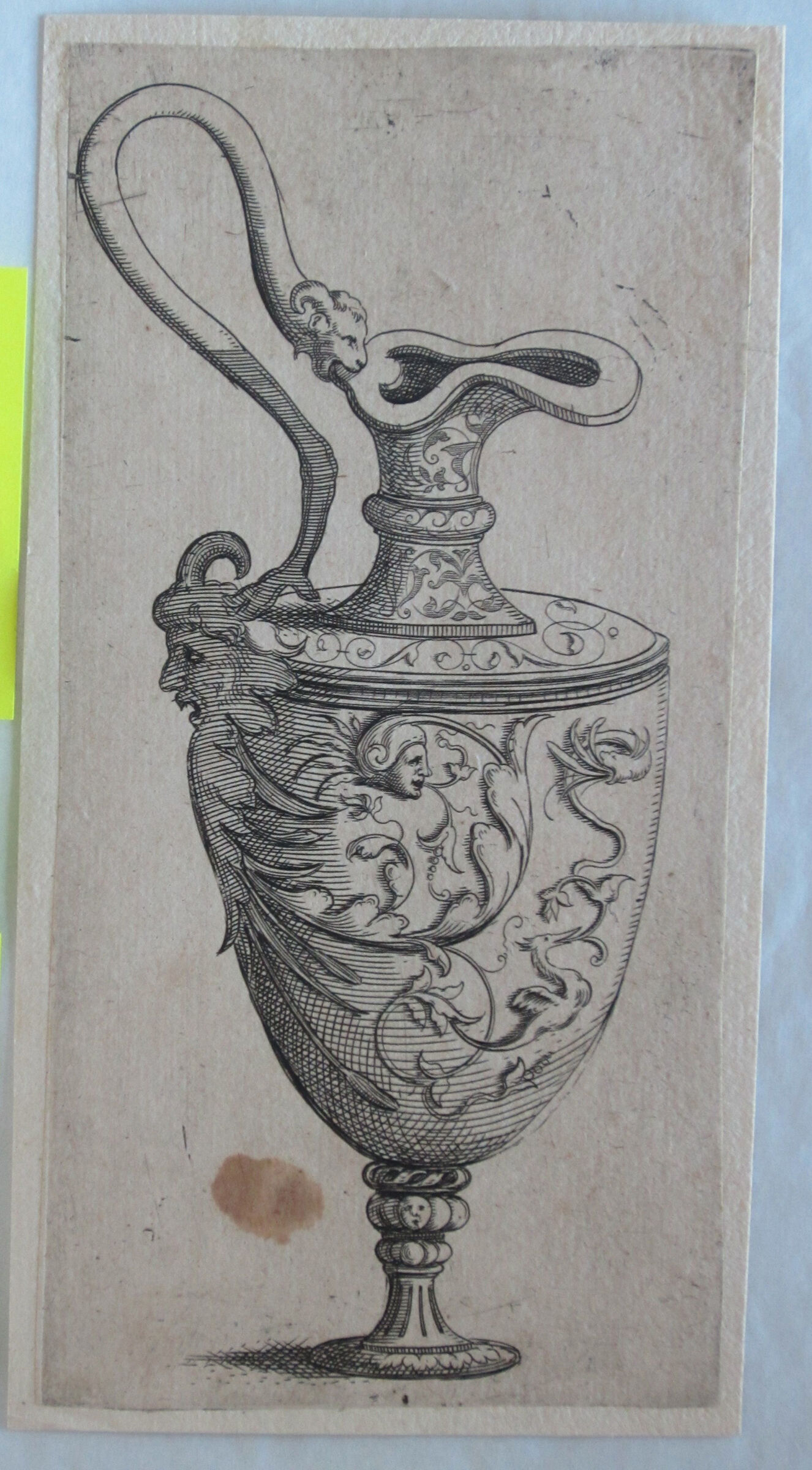 Ewer, The Handle Ornamented At Each End With A Horned Head With Open Mouth