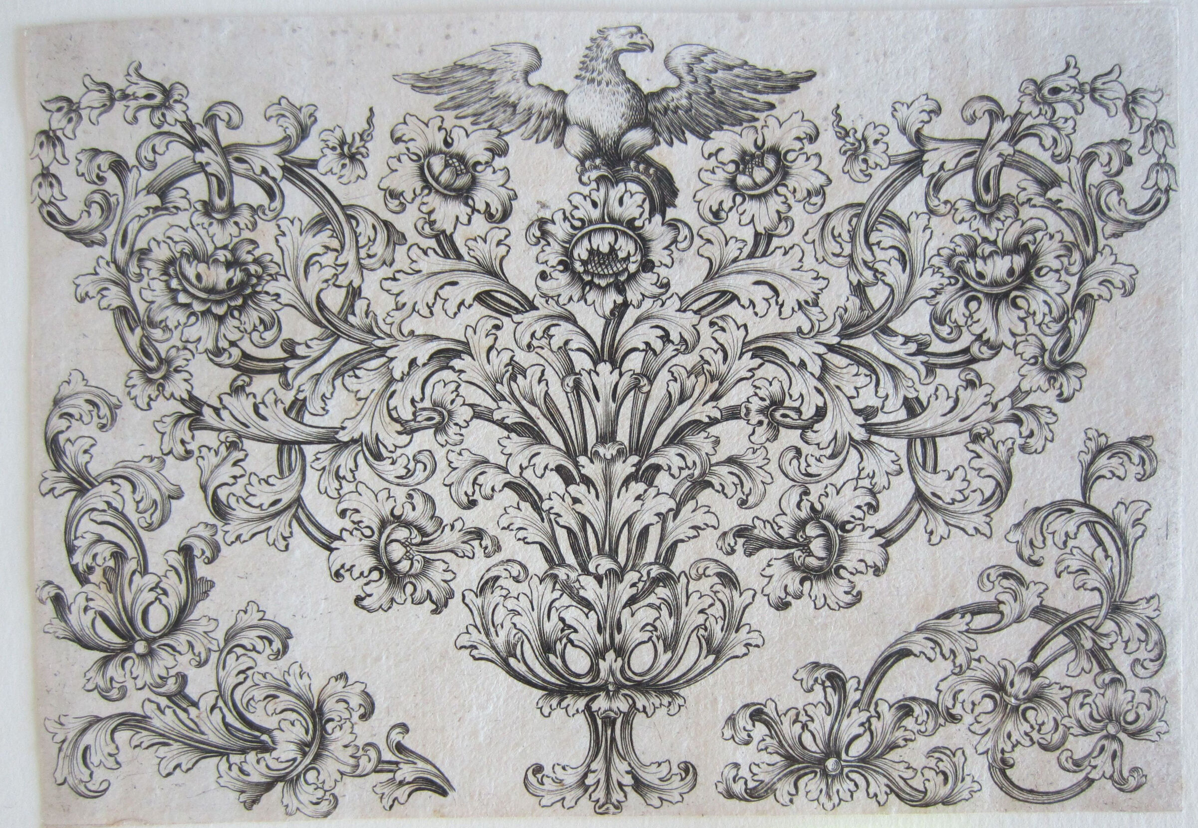Foliate Design For A Breast Jewel, An Eagle Atop A Blossom On The Tip Of The Larger Motif