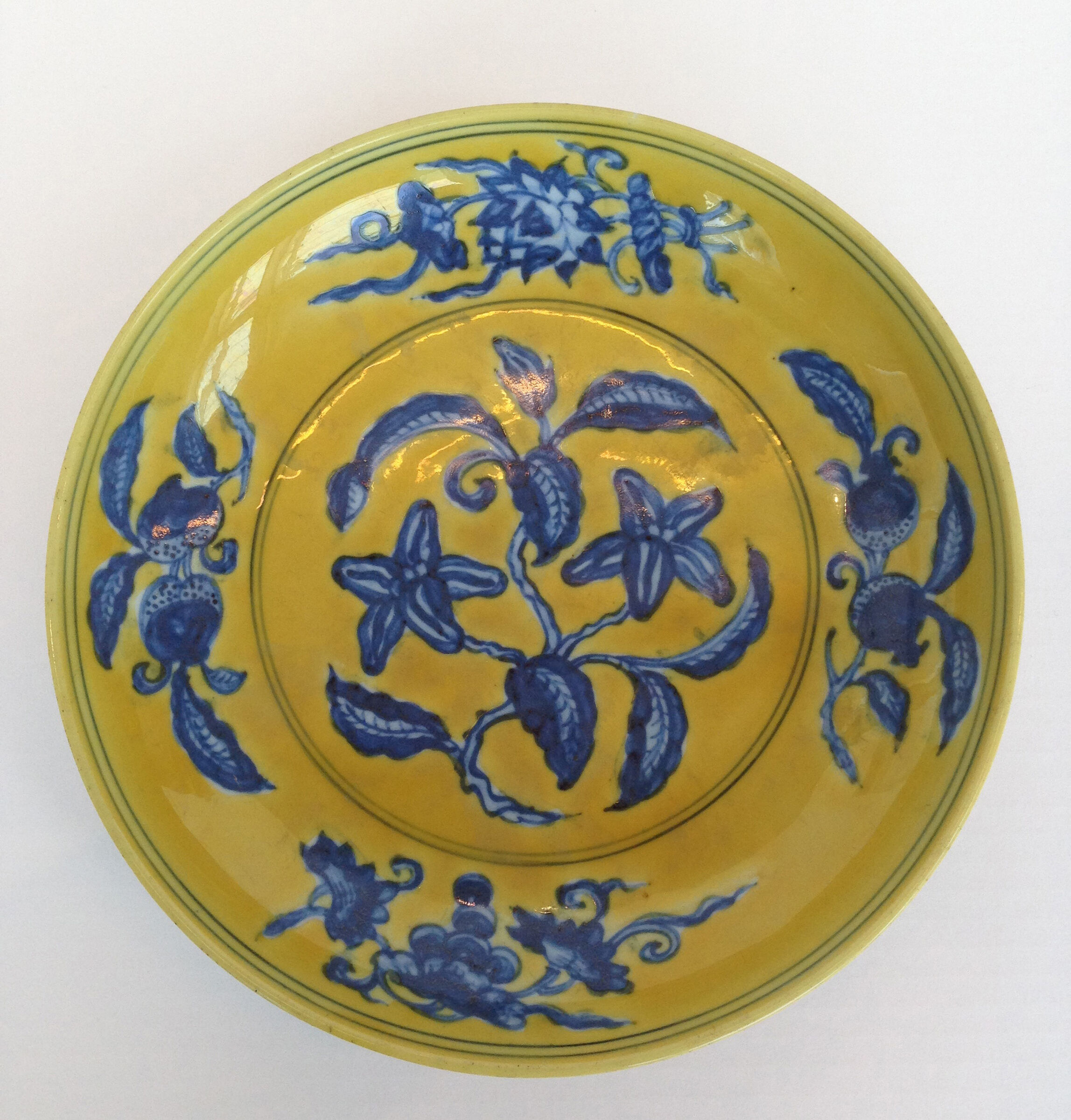 Circular Dish With Decoration Of Flowering And Fruiting Branches