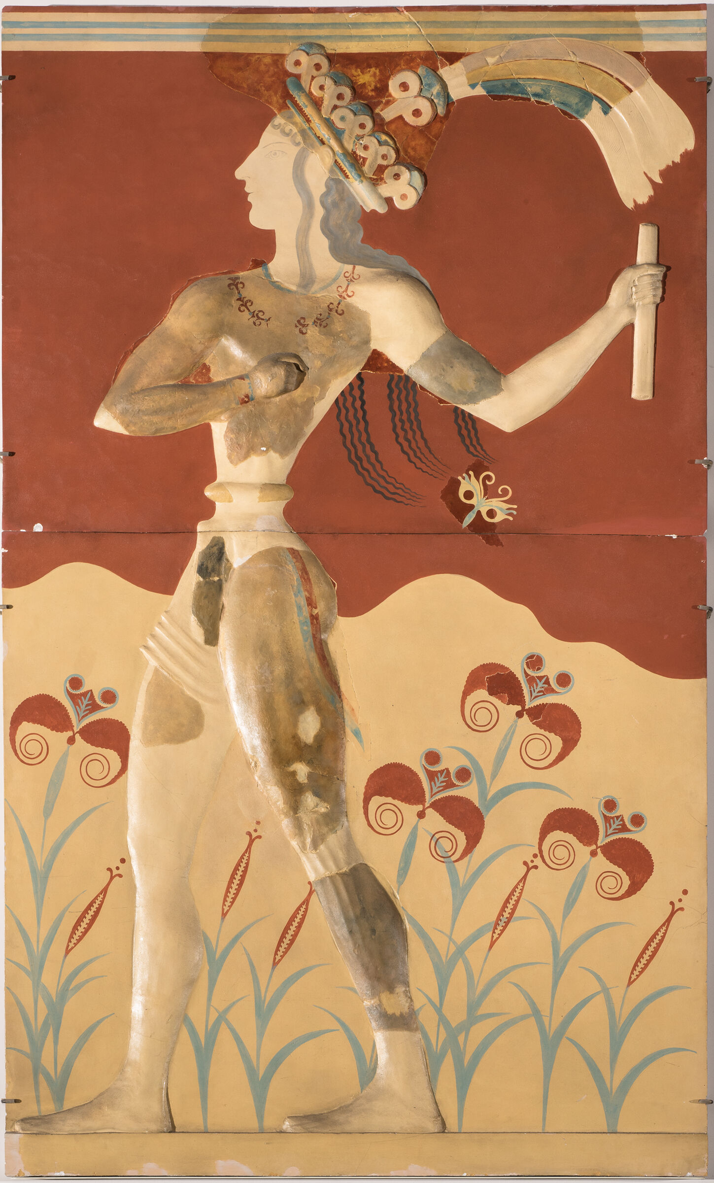 Top Section Of Priest King Or Lily Prince (Reproduction After A Relief From The Palace Of Knossos, Crete)