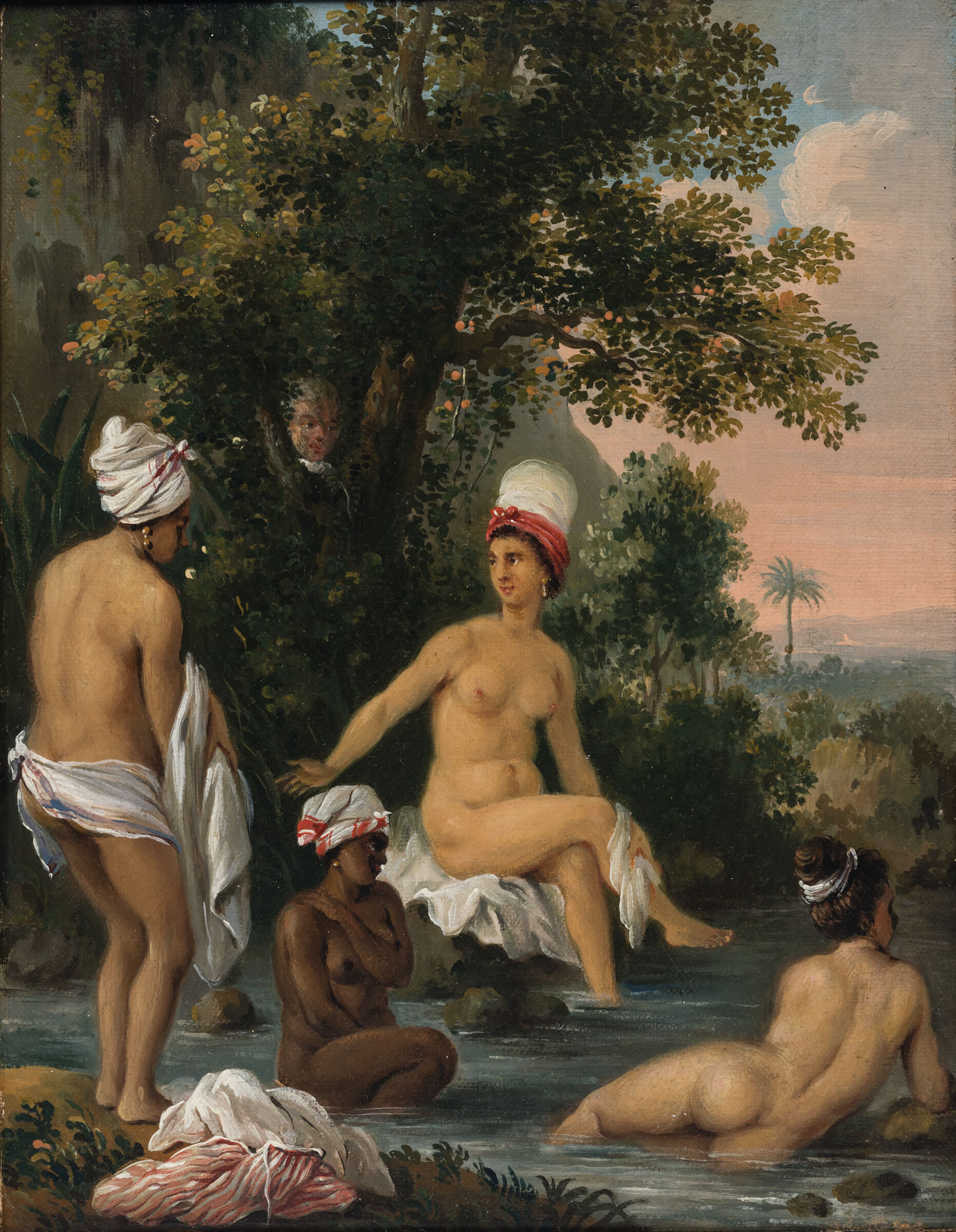 Women Of Color Bathing And A Voyeur [Mulatresses And Negro Woman Bathing]