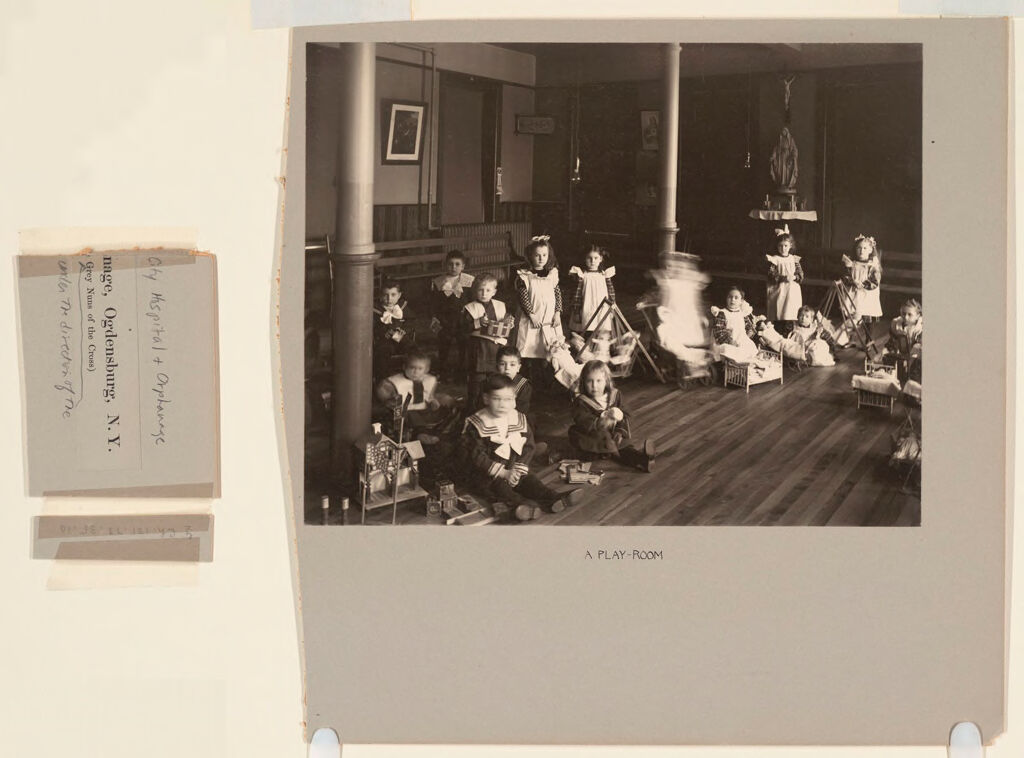 Charity, Hospitals: United States. New York. Ogdensburg. City Hospital And Orphanage: Grey Nuns Of The Cross: City Hospital And Orphanage, Ogdensburg, N.y. (Under The Direction Of The Grey Nuns Of The Cross): A Play-Room.