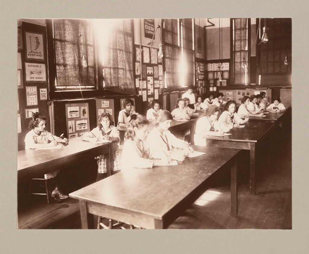 Charity, Children: United States. New York. Pleasantville. Hebrew Sheltering Guardian Society: Hebrew Sheltering Guardian Society Orphan Asylum, Pleasantville, New York: Millinery And Art Classes In The Girls' Technical School.