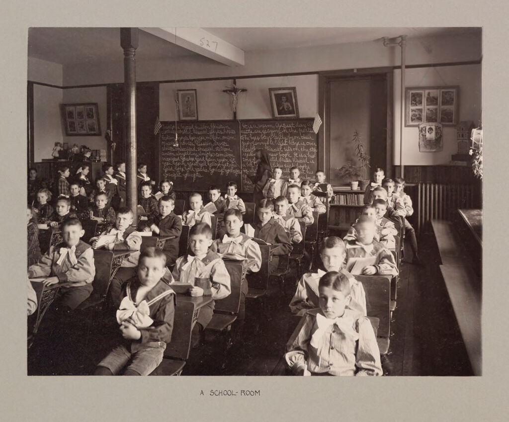 Charity, Children: United States. New York. Ogdensburg. Orphan Asylum: City Hospital And Orphanage, Ogdensburg, N.y. (Under The Direction Of The Grey Nuns Of The Cross): A School-Room.