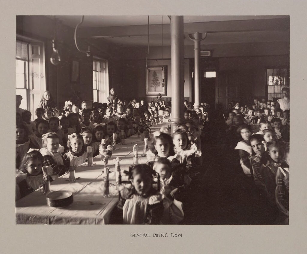 Charity, Children: United States. New York. Ogdensburg. Orphan Asylum: City Hospital And Orphanage, Ogdensburg, N.y. (Under The Direction Of The Grey Nuns Of The Cross): General Dining Room.
