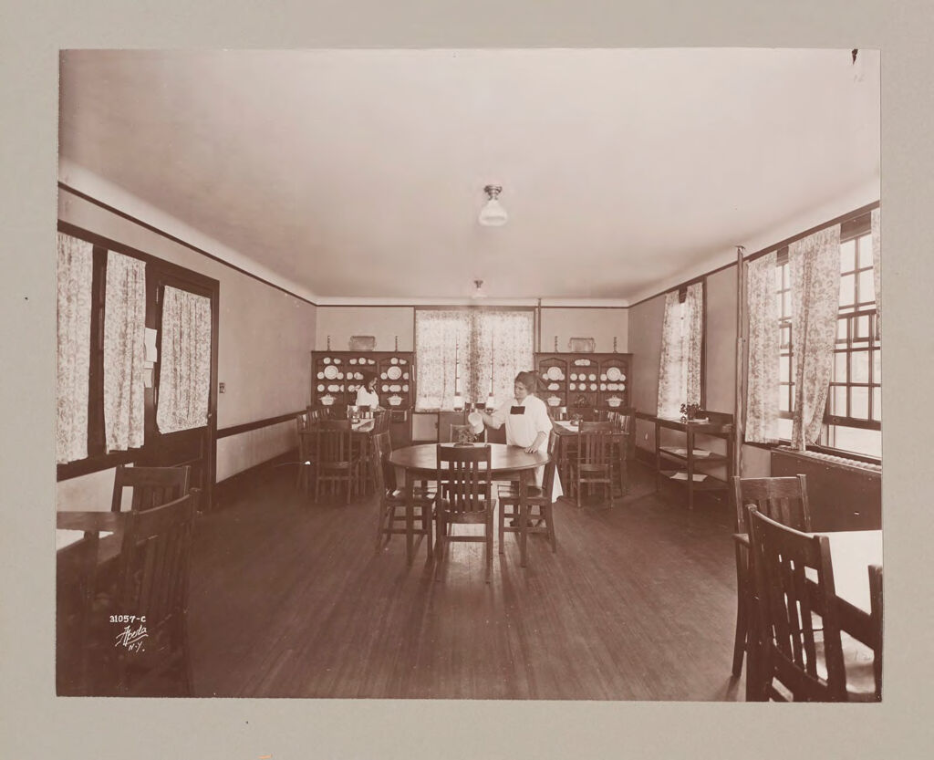 Charity, Children: United States. New York. Pleasantville. Hebrew Sheltering Guardian Society: Hebrew Sheltering Guardian Society Orphan Asylum, Pleasantville, New York: The Children And Staff Eat In The Same Dining-Room At Family Tables.