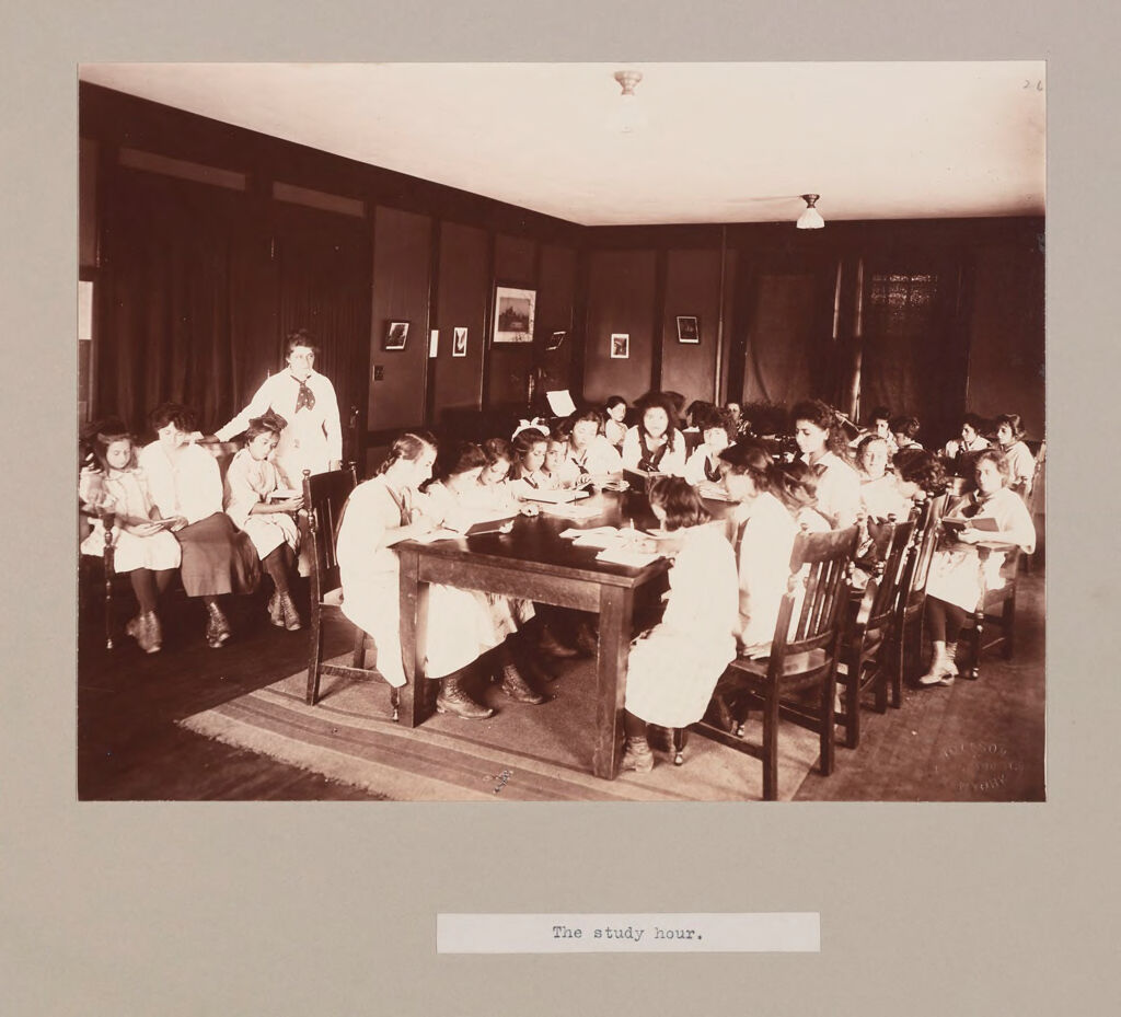 Charity, Children: United States. New York. Pleasantville. Hebrew Sheltering Guardian Society: Hebrew Sheltering Guardian Society Orphan Asylum, Pleasantville, New York: The Study Hour.