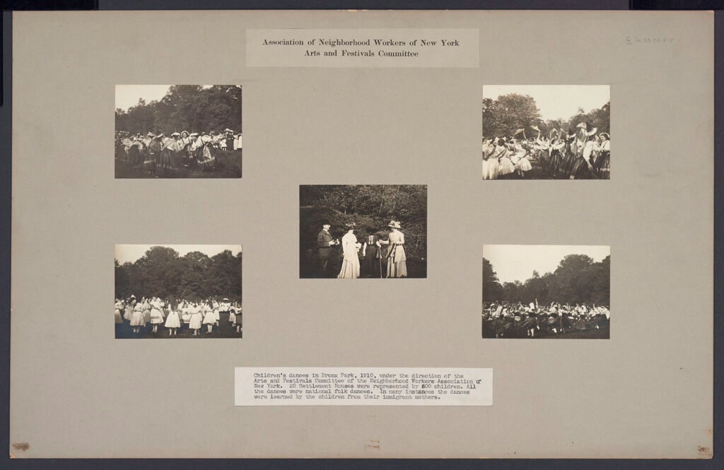 Social Settlements: United States. New York. New York City. Association Of Neighborhood Workers: Arts And Festival Committee: Association Of Neighborhood Workers Of New York Arts And Festival Committee: Children's Dances In Bronx Park, 1910, Under The Direction Of The Arts And Festival Committee Of The Neighborhood Workers Association Of New York.  20 Settlement Houses Were Represented By 800 Children.  All The Dances Were National Folk Dances.  In Many Instances The Dances Were Learned By The Children From Their Immigrant Mothers.