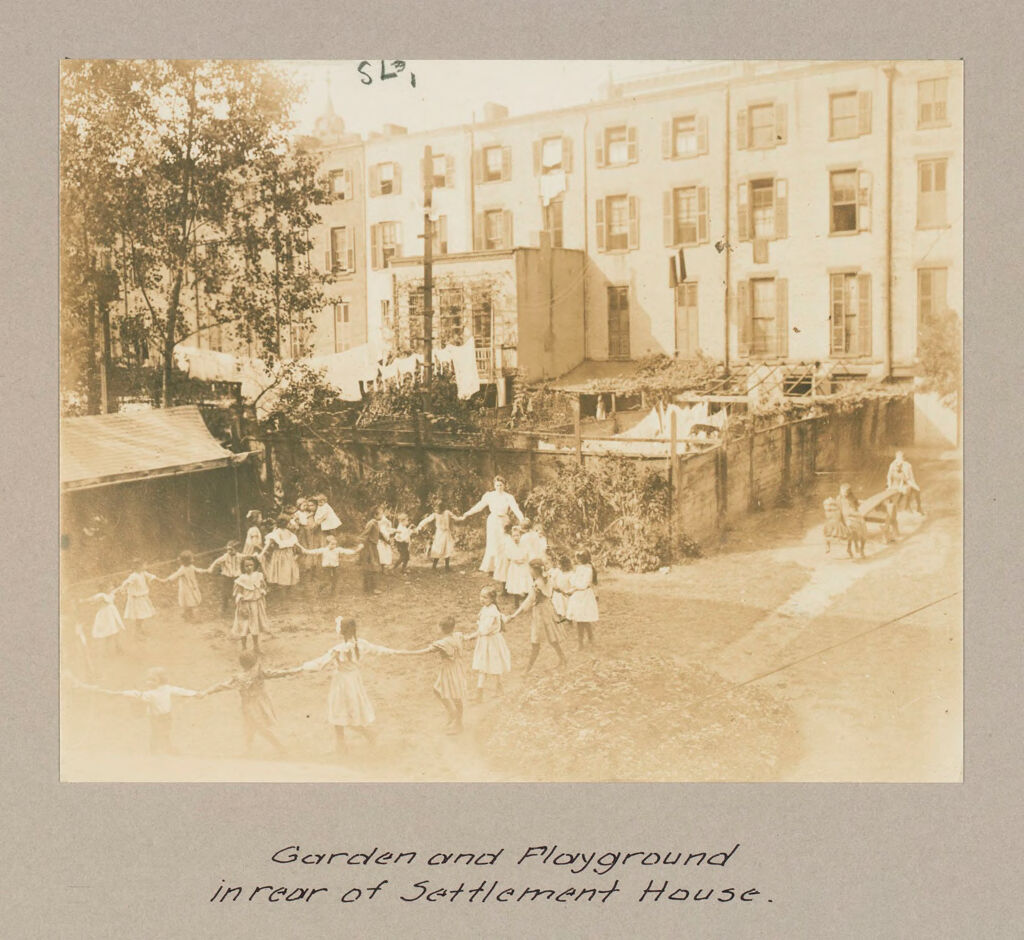 Social Settlements: United States. New York. New York City. Union Settlement: Union Settlement, New York City: Garden And Playground In Rear Of Settlement House.