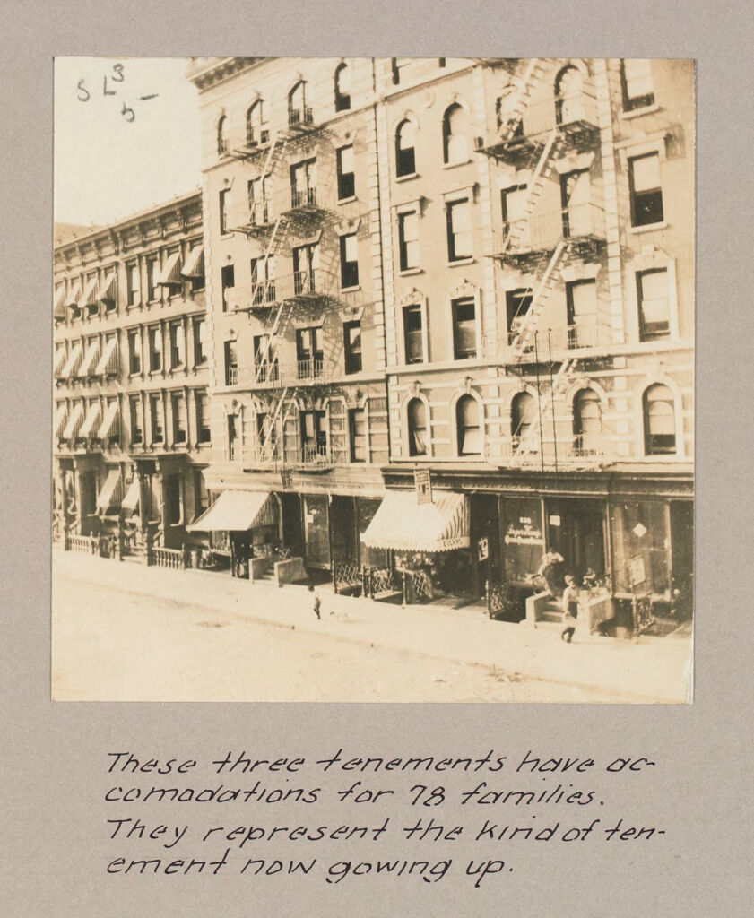 Social Settlements: United States. New York. New York City. Union Settlement: Union Settlement, New York City.: These Three Tenements Have Accommodations For 78 Families. They Represent The Kind Of Tenement Now Gowing Up.