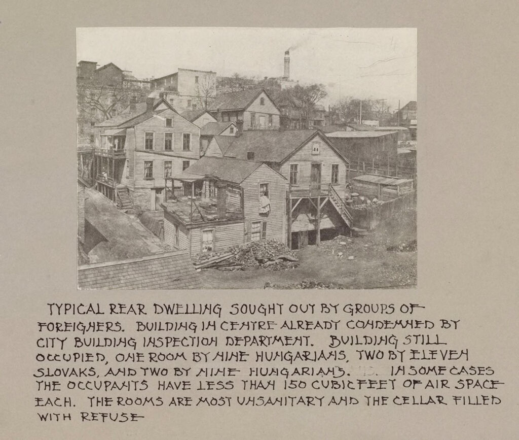 Housing, Conditions: United States. Wisconsin. Milwaukee. Tenements: Housing Conditions: Milwaukee: Typical Rear Dwelling Sought Out By Groups Of Foreigners.