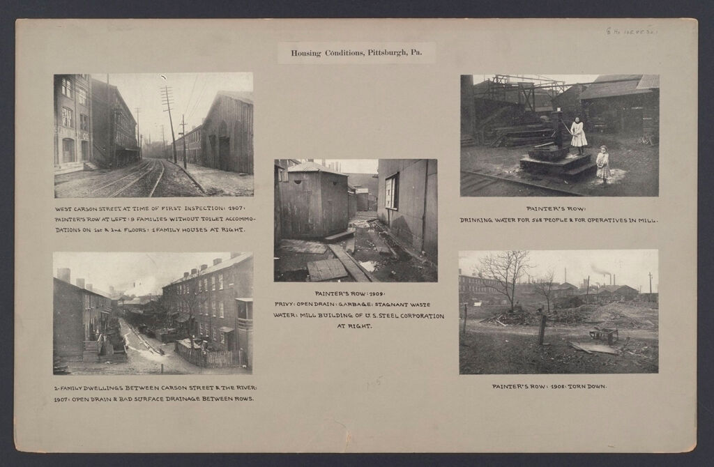 Housing, Conditions: United States. Pennsylvannia. Pittsburgh. Houses; Streets; Yards: Housing Conditions, Pittsburgh. Pa.