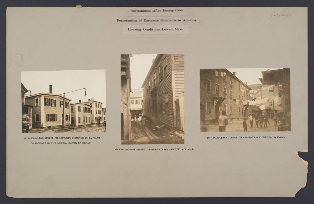 Housing, Conditions: United States. Massachusetts. Lowell. Tenements In French, Greek, And Polish Districts: Environment After Immigration, Perpetuation Of European Standards In America, Housing Conditions, Lowell, Mass.