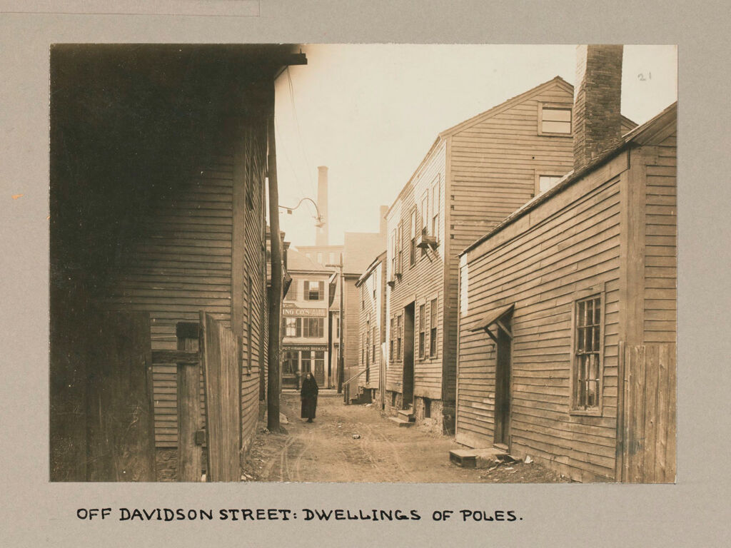 Housing, Conditions: United States. Massachusetts. Lowell. Tenements In French, Greek And Polish Districts: Environment After Immigration, Perpetuation Of European Standards In America: Off Davidson Street: Dwellings Of Poles.