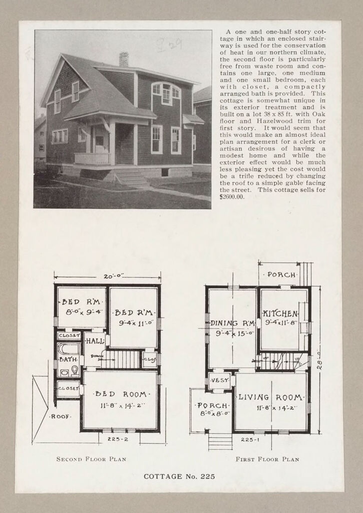 Housing, Industrial: United States. New York. Albany: Methods In Cheap Construction Of Dwellings: Frame And Stucco Construction: Albany Home Building Co.: Plan 2.