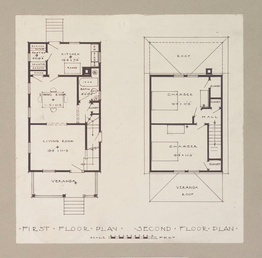 Housing, Industrial: United States. Massachusetts. Framingham. Dennison Manufacturing Company: Industrial Housing, Detached Dwellings Frame Constrruction: Dennison Manufacturing Company, Framingham, Massachusetts: Floor Plan 2.