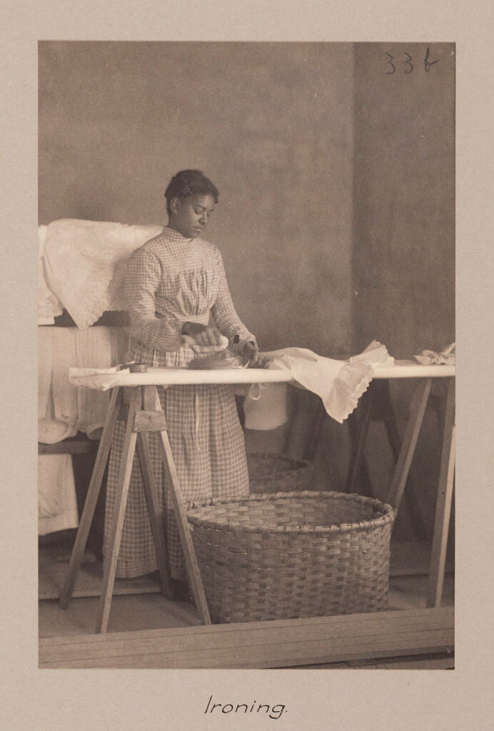 Races, Negroes: United States. Virginia. Hampton. Hampton Normal And Industrial School: Agencies Promoting Assimilation Of The Negro. Training Negro Girls In Domestic Science. Hampton Normal And Agricultural Institute, Hampton, Va.: Ironing.