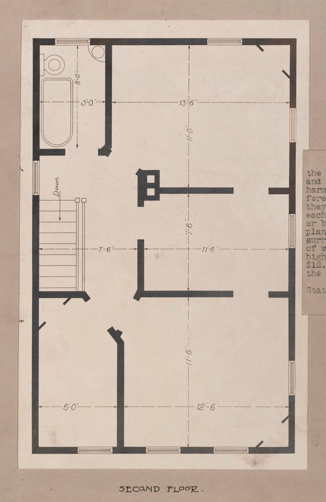 Industrial Problems, Welfare Work: United States. New York. Coldspring. J.b. & J.m. Cornell Company: Industrial Betterment In The United States. Housing Of Working People By Employers. J.b. & J.m. Cornell  Company, Coldspring, New York. House For Employees, Plan A: Second Floor.
