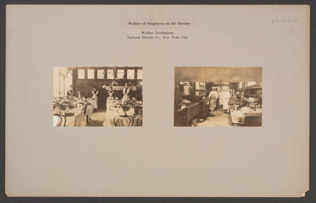 Industrial Problems, Welfare Work: United States. New York. New York City. National Biscuit Co.: Welfare Of Employees At The Factory, Welfare Institutions, National Biscuit Co., New York City.