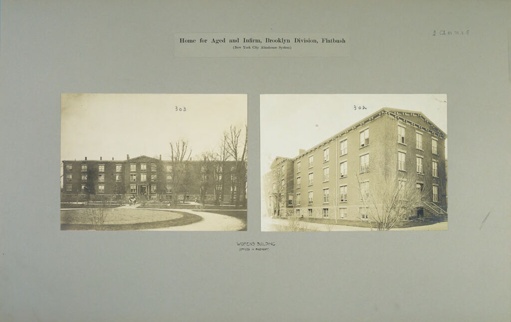 Charity, Aged: United States. New York. New York City. Home For Aged And Infirm, Brooklyn Division, Flatbush: Home For Aged And Infirm, Brooklyn Division, Flatbush (New York City Almshouse System): Women's Building (Offices In Basment)