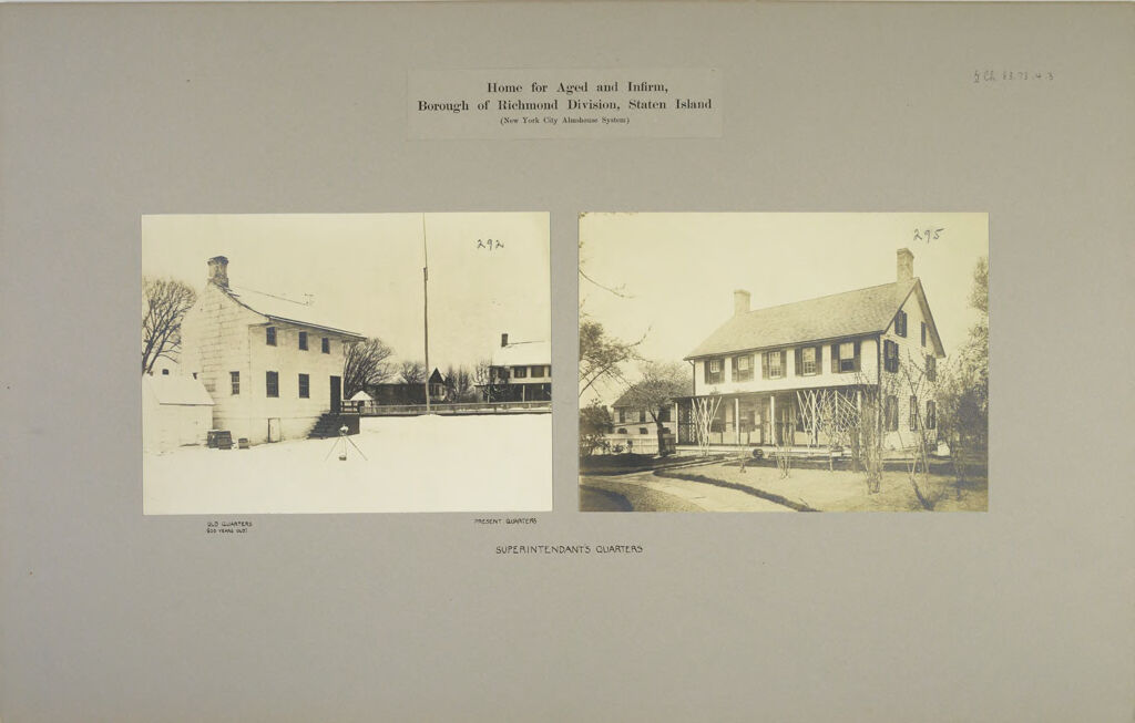 Charity, Aged: United States. New York. New York City. Home For Aged And Infirm, Richmond Division, Staten Island: Home For Aged And Infirm, Borough Of Richmond Division, Staten Island (New York City Almshouse System): Superintendant's Quarters