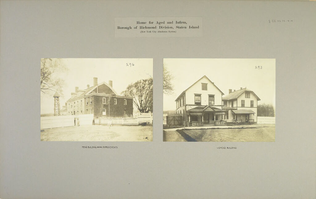 Charity, Aged: United States. New York. New York City. Home For Aged And Infirm, Richmond Division, Staten Island: Home For Aged And Infirm, Borough Of Richmond Division, Staten Island (New York City Almshouse System)