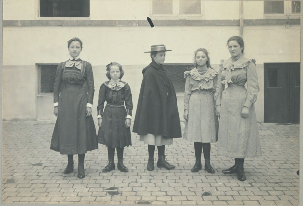 Charity, Children: Belgium. Louvain. Orphan Asylums: Public Charitable Institutions, Louvain, Belgium: Orphan Asylum For Girls.: Types Of Costumes.